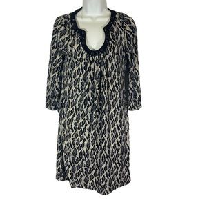 Nicole Miller Medium Dress Animal Print Half Sleeve Bejeweled Neckline Stretchy
